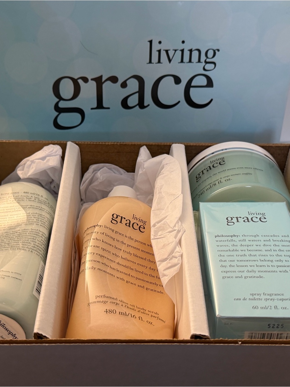 Philosophy Living Grace Bath Gift Set - Light Blue & Peach